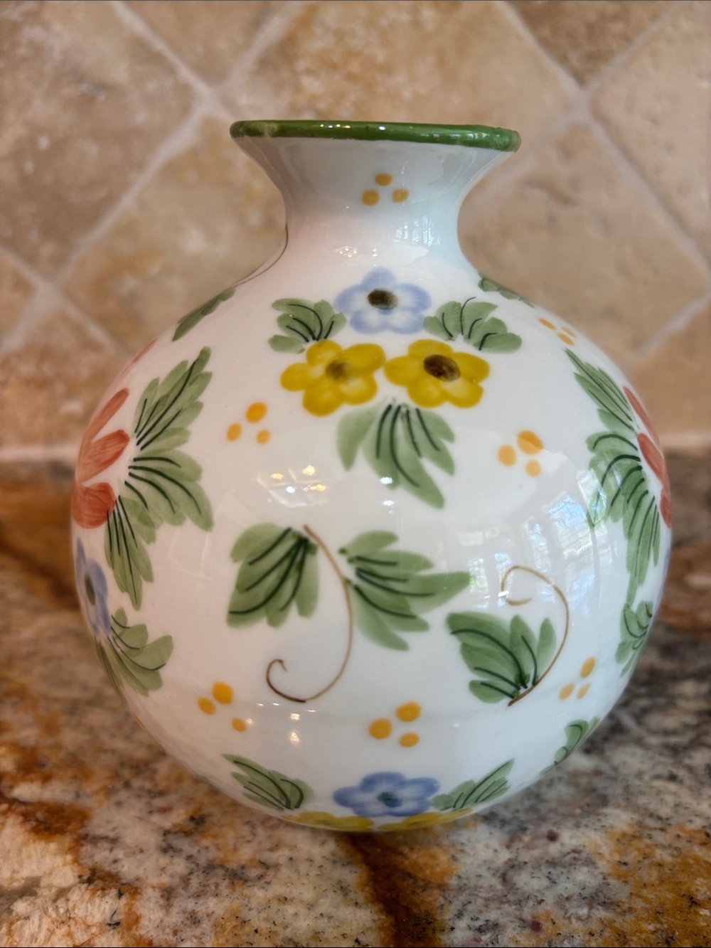 Andrea by Sadek Hand-Painted Floral Ceramic Vase-Made in Thailand